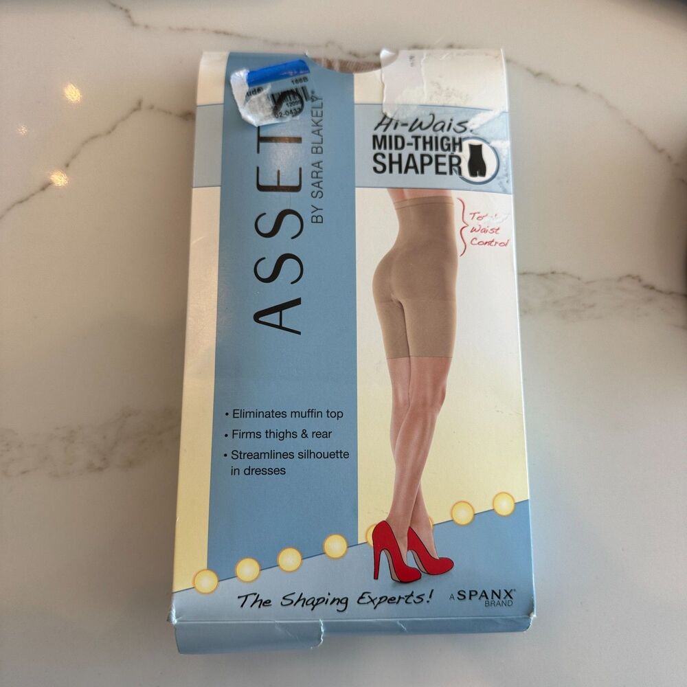 ASSETS by Spanx Hi-Waisted Mid-Thigh Shaper in Nude - Size 4 - New in box - Picture 2 of 6